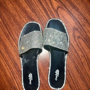 Charlotte Russe Glittering Black Sandals